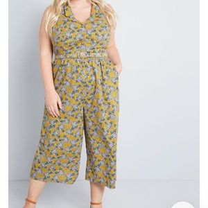 ModCloth Floral Halter Jumpsuit